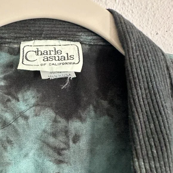 Vintage 90s Women’s Charle Casuals Art Jacket XL Boho Tribal Hand Painted Cotton - Picture 3 of 10